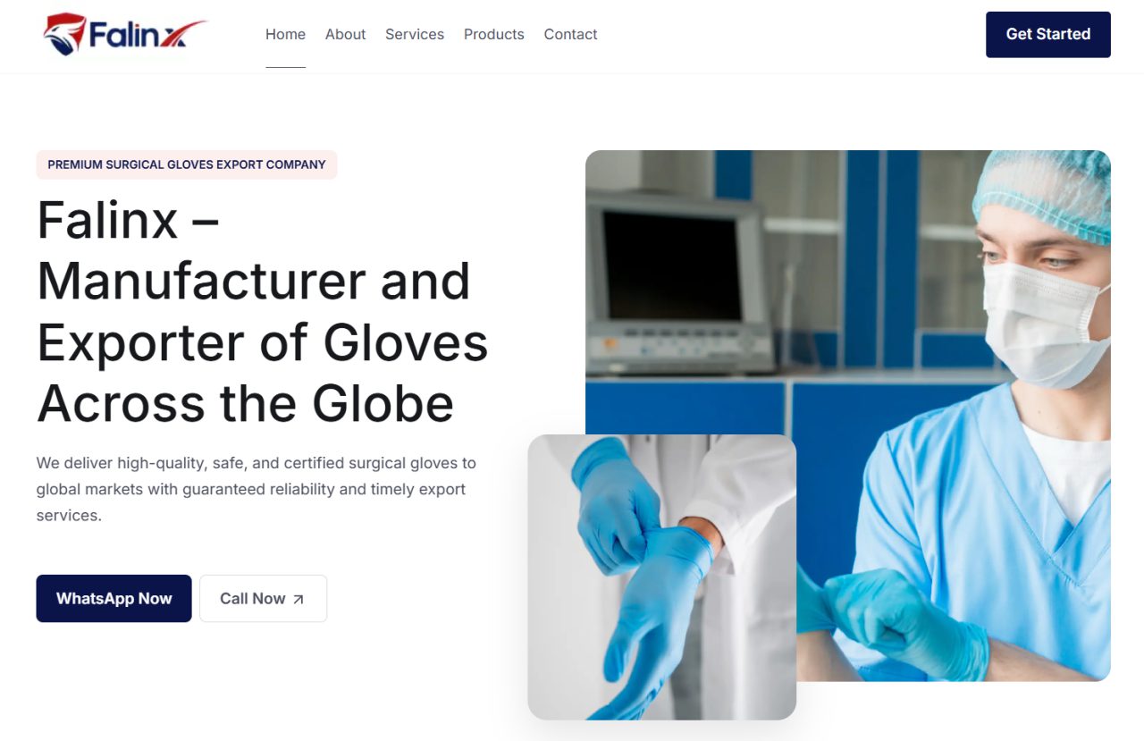 Falinx Surgical Gloves website